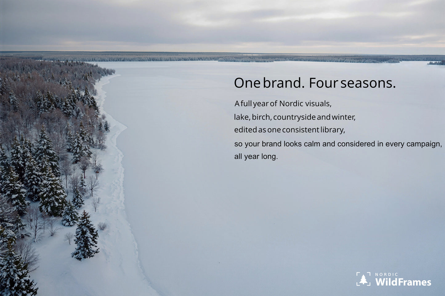 Example of headline text placed on the copy space of a landscape image