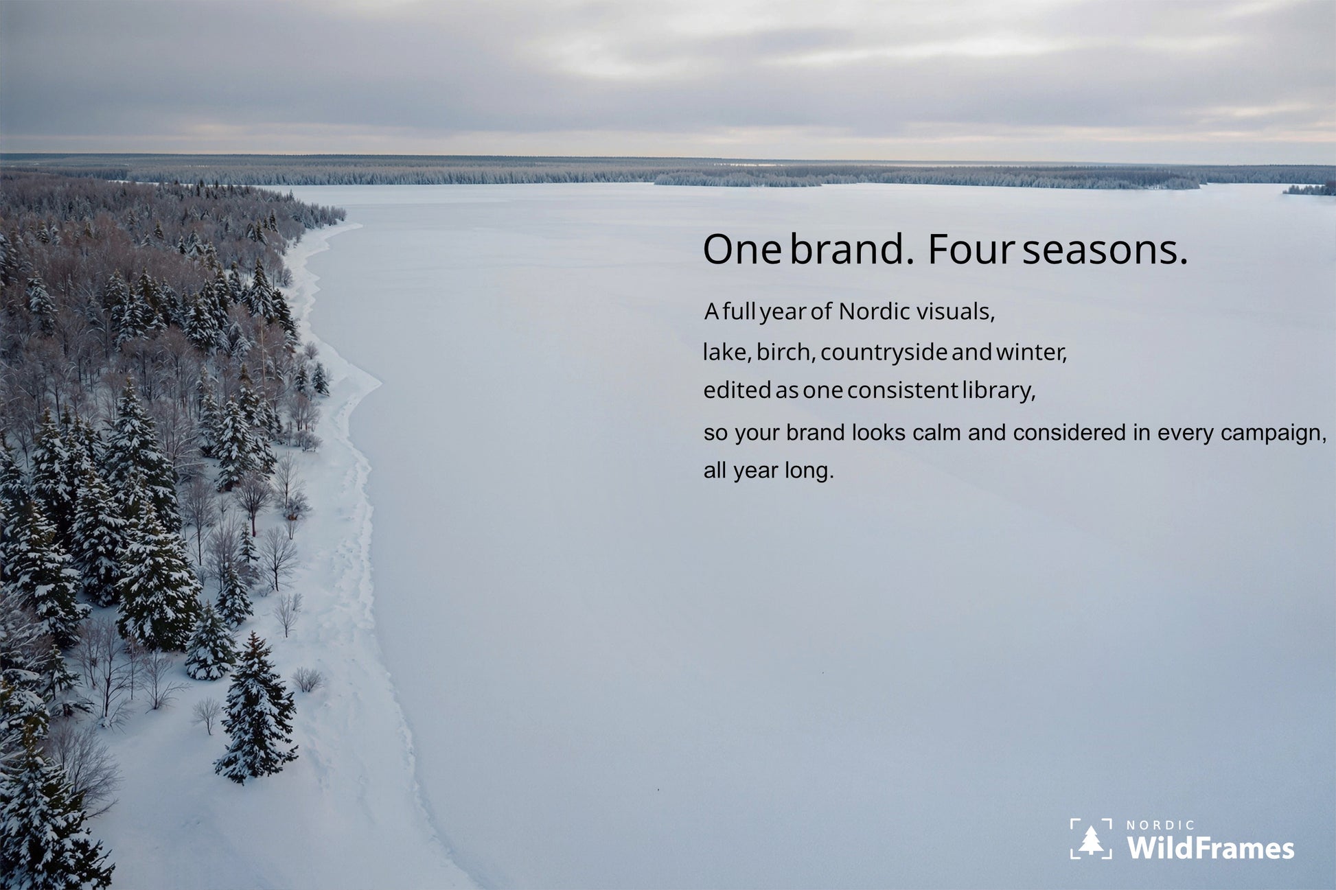 Example of headline text placed on the copy space of a landscape image