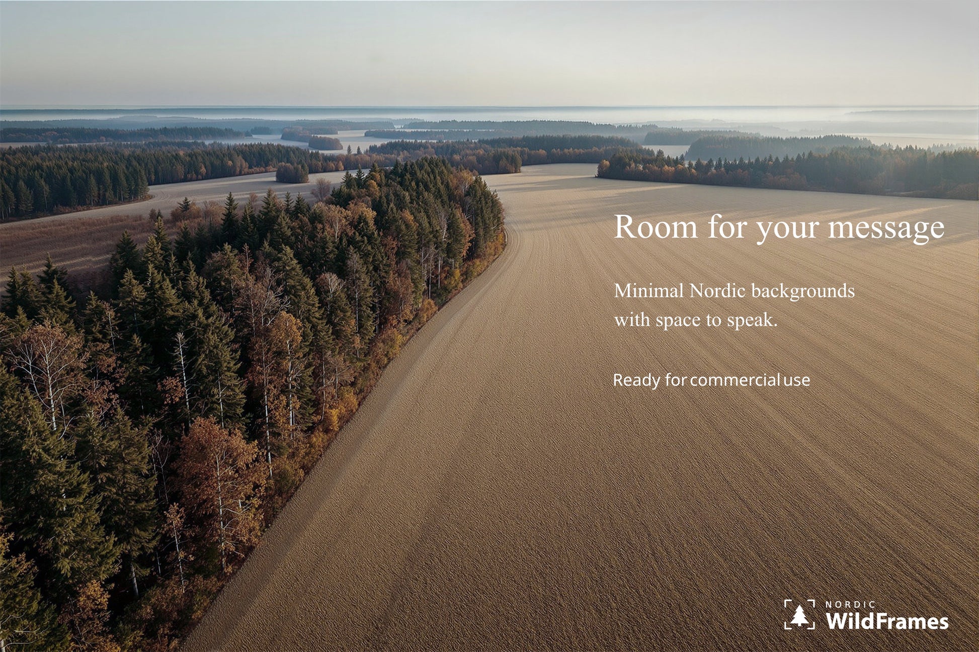 Example of headline text placed on the copy space of a landscape image