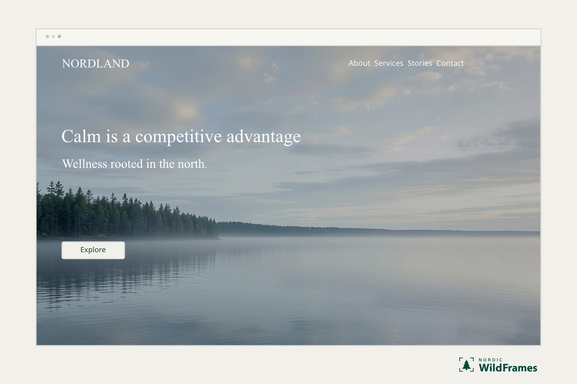 Example of a landscape image used as a website hero section
