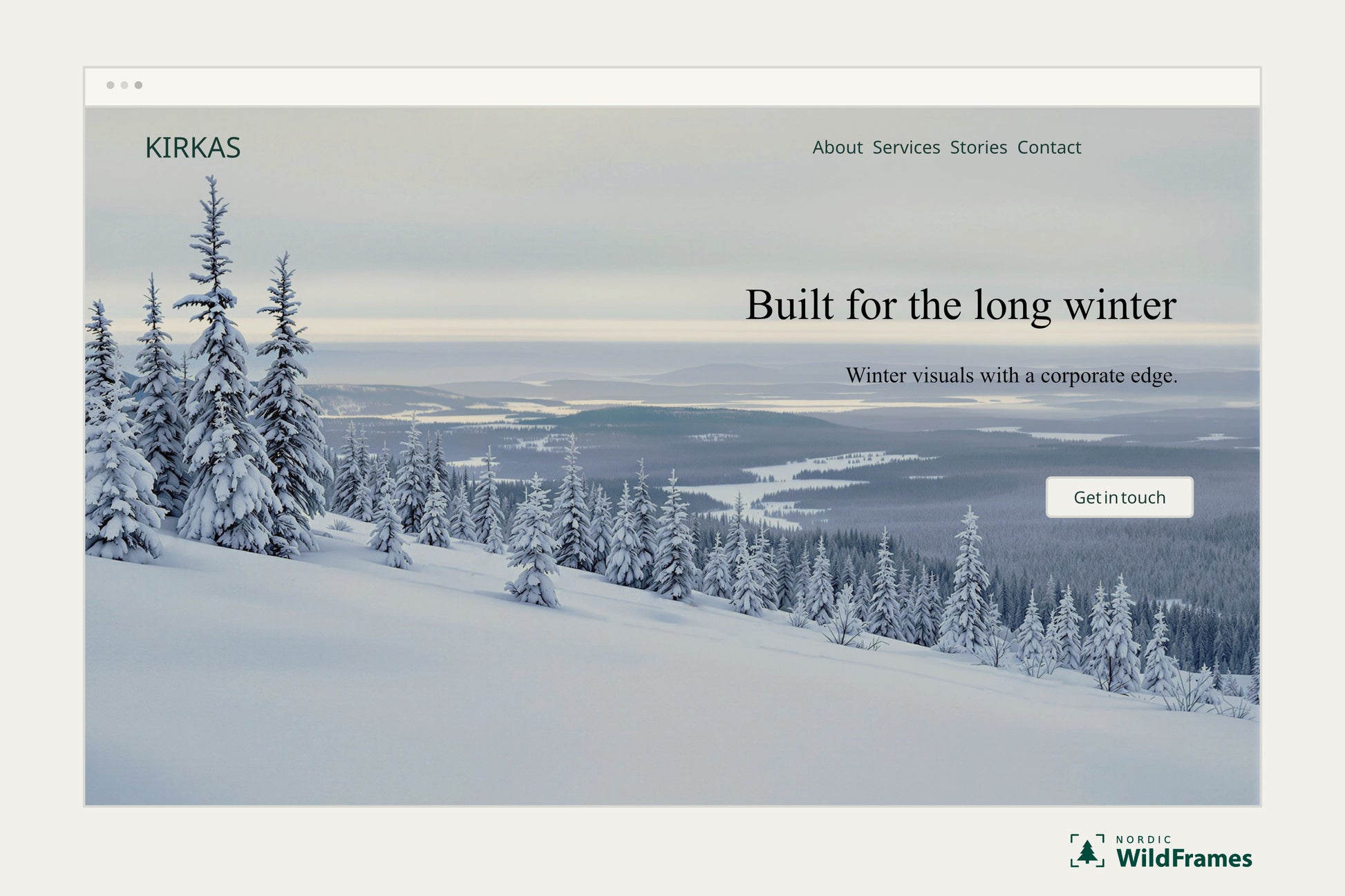Example of a landscape image used as a website hero section