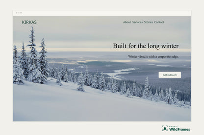 Example of a landscape image used as a website hero section