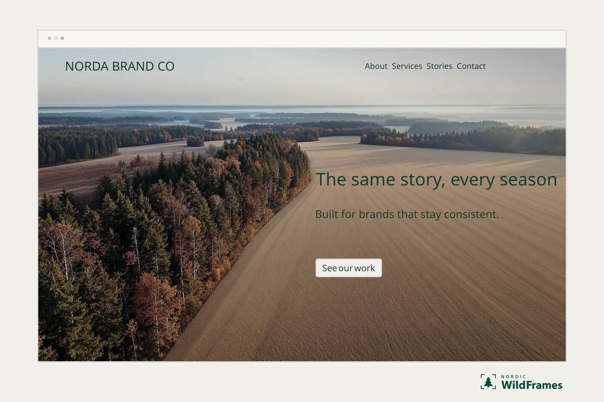 Example of a landscape image used as a website hero section