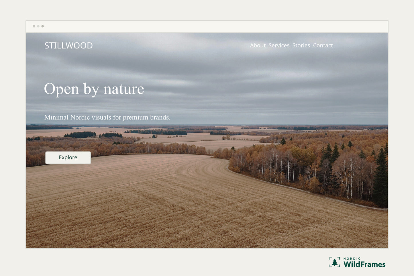 Example of a landscape image used as a website hero section