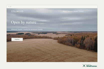 Example of a landscape image used as a website hero section